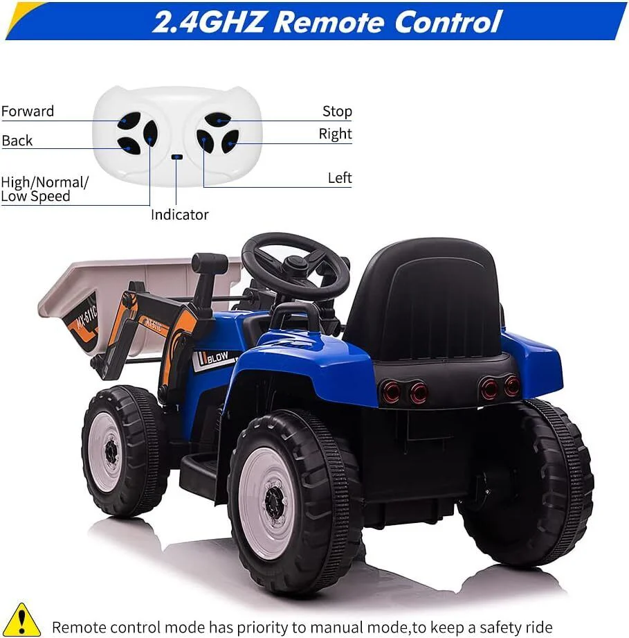 Electric Excavator Truck Digger for Kids with Music, Lights, and Remote Control - 12V - Image 5
