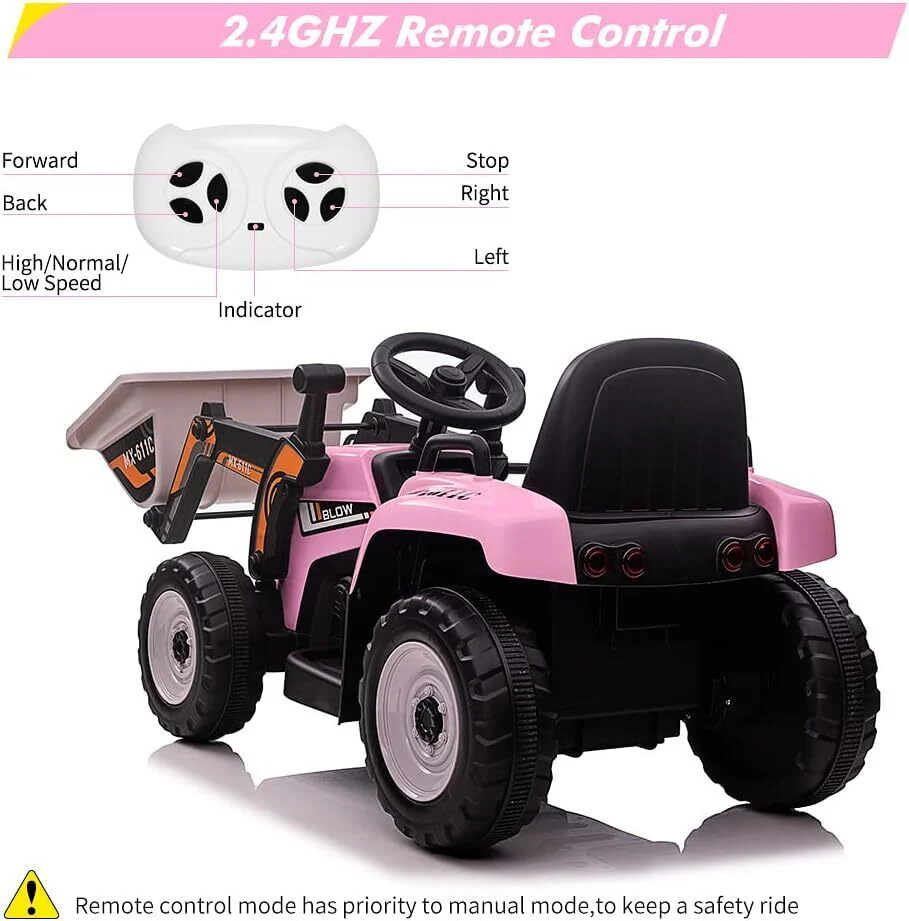 Electric Excavator Truck for Kids with 3 Speeds and Music - 12V Battery Powered Digger Ride-On - Image 5