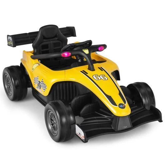Electric Formula Racing Car for Kids with Remote Control - Yellow - Image 3