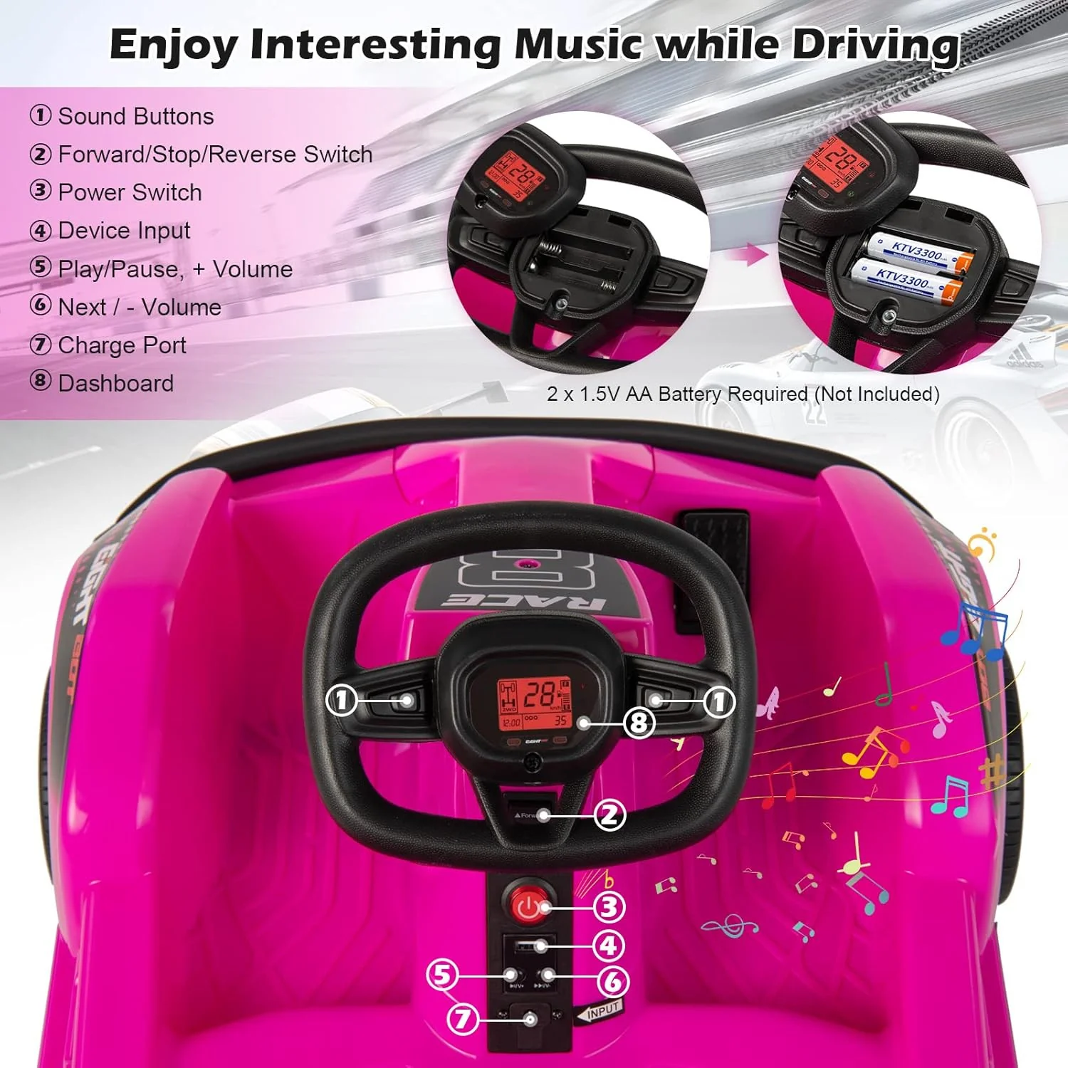 Electric 6V Ride-On Racing Go Kart with Remote Control and Safety Features - Image 4