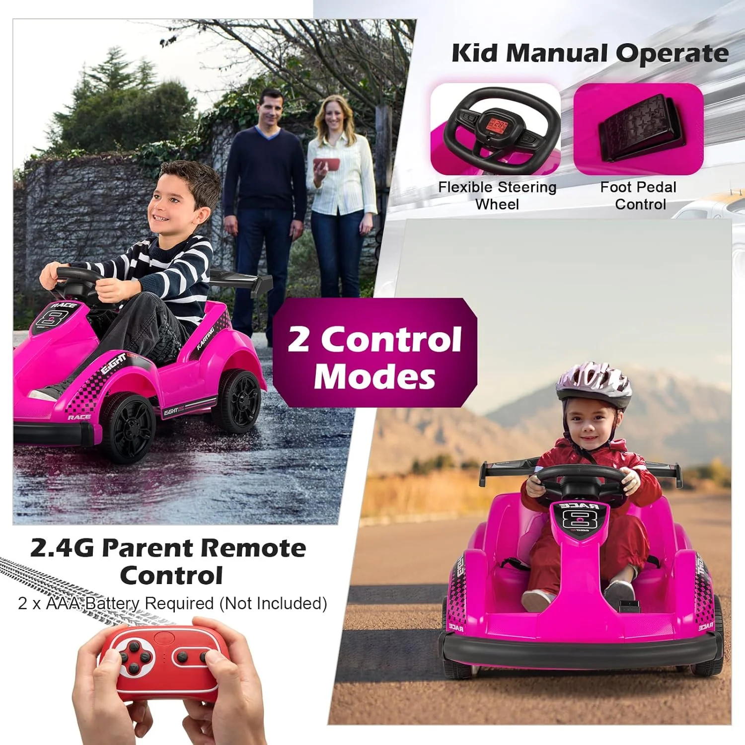 Electric 6V Ride-On Racing Go Kart with Remote Control and Safety Features - Image 6