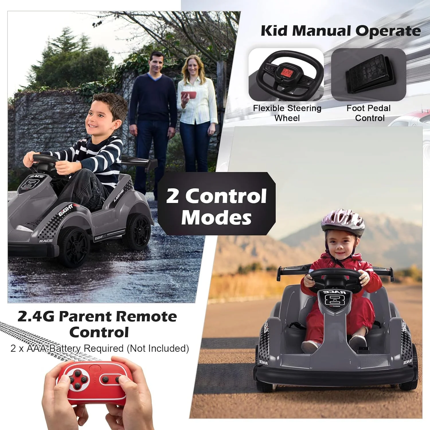 6V Electric Ride-On Racing Kart with Remote Control and Safety Features - Image 3