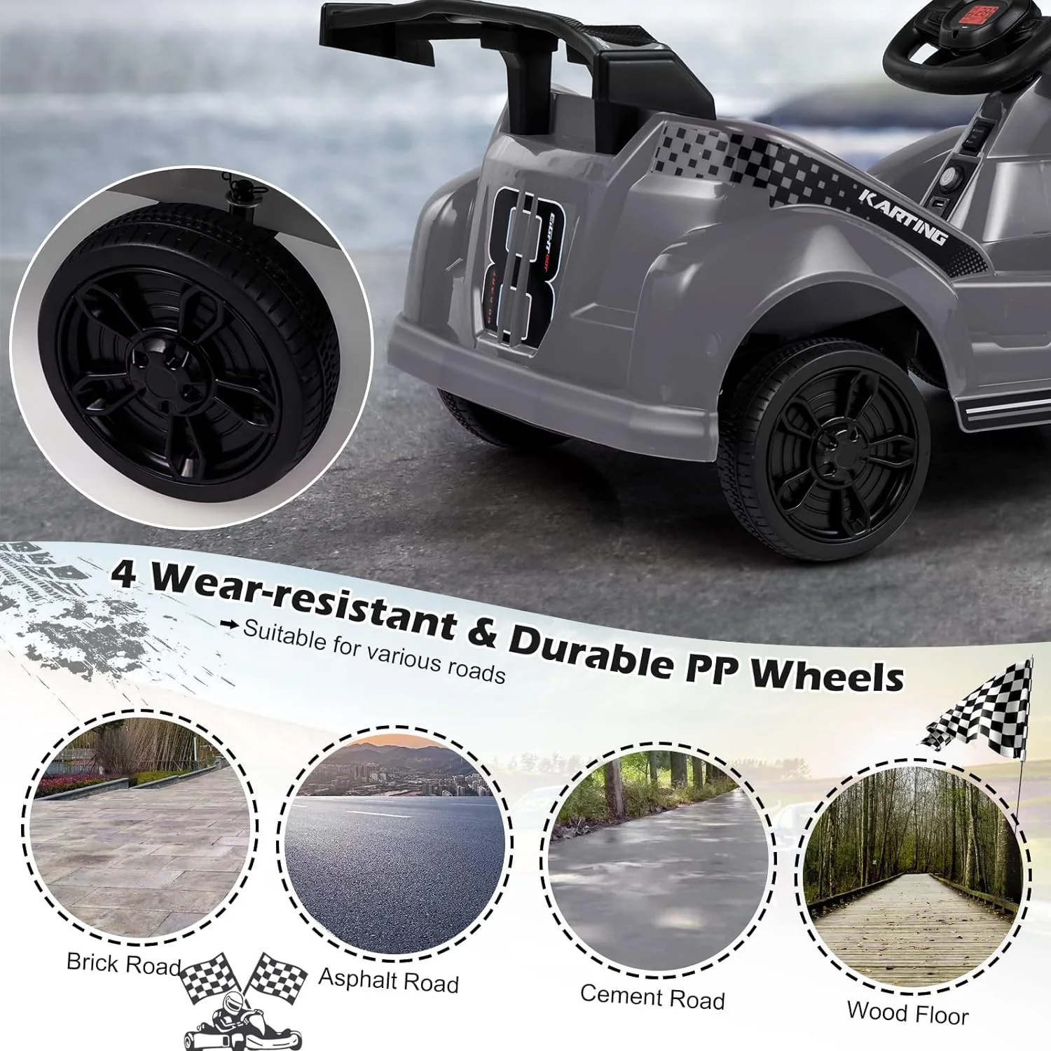 6V Electric Ride-On Racing Kart with Remote Control and Safety Features - Image 6