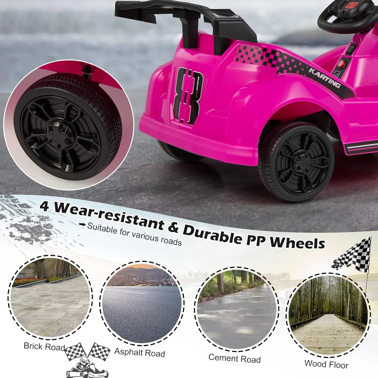 6V Electric Ride-On Racing Go-Kart with Remote Control and Safety Features - Image 5
