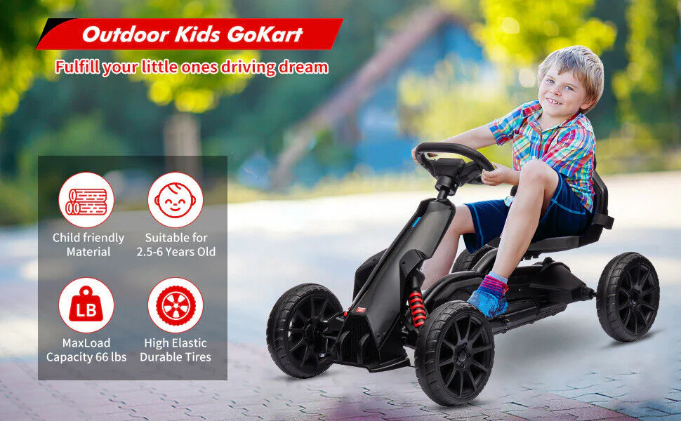 Electric Go Kart for Kids with 2 Speeds and EVA Wheels - 12V Battery Powered Ride On Car - Image 10