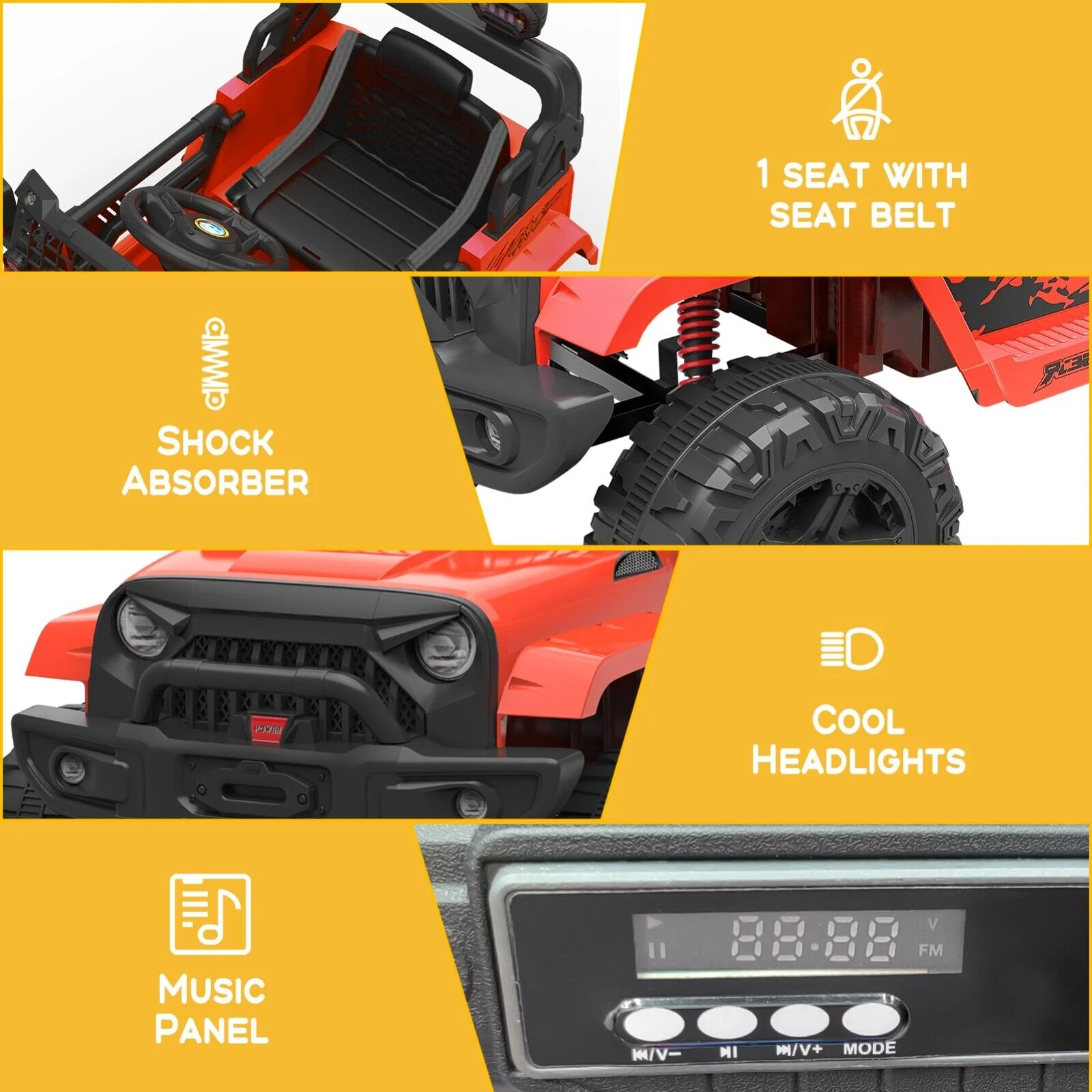 Electric Jeep Ride-On Car for Toddlers with Remote Control - 12V Kids Toy Vehicle - Image 14