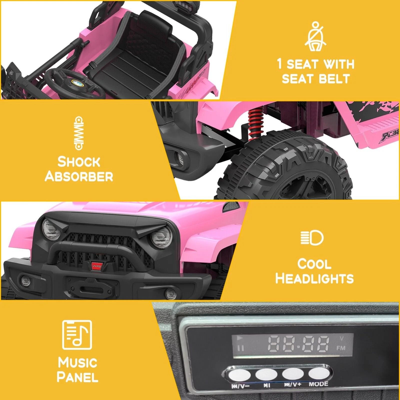Electric Jeep Ride-On Car for Toddlers with Remote Control - 12V Kids Toy Vehicle - Image 23