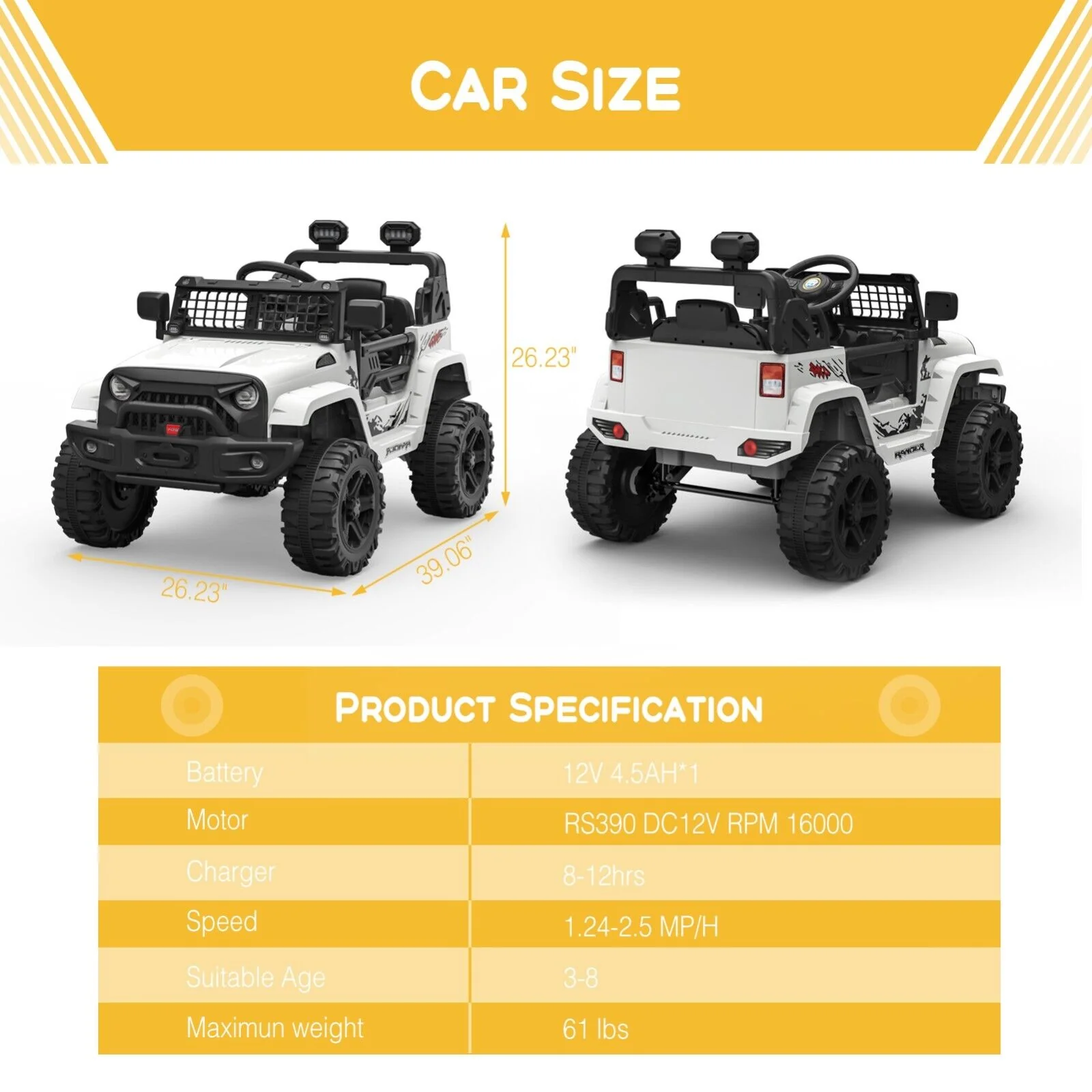 Electric Jeep Ride-On Car for Toddlers with Remote Control - 12V Kids Toy Vehicle - Image 30
