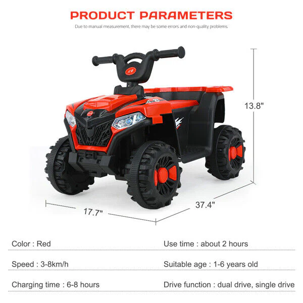 Electric Kids ATV: 6V Battery-Powered 4-Wheeled Beach Ride-On Car - Image 3