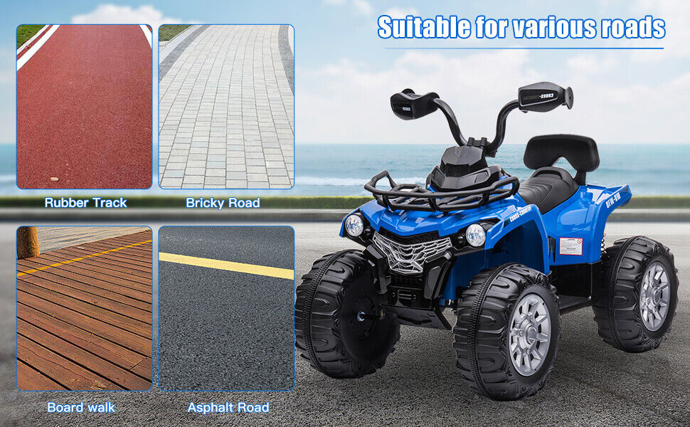 Electric Kids ATV Ride On Car with Music and LED Lights - Black 4-Wheeler for Outdoor Fun - Image 11