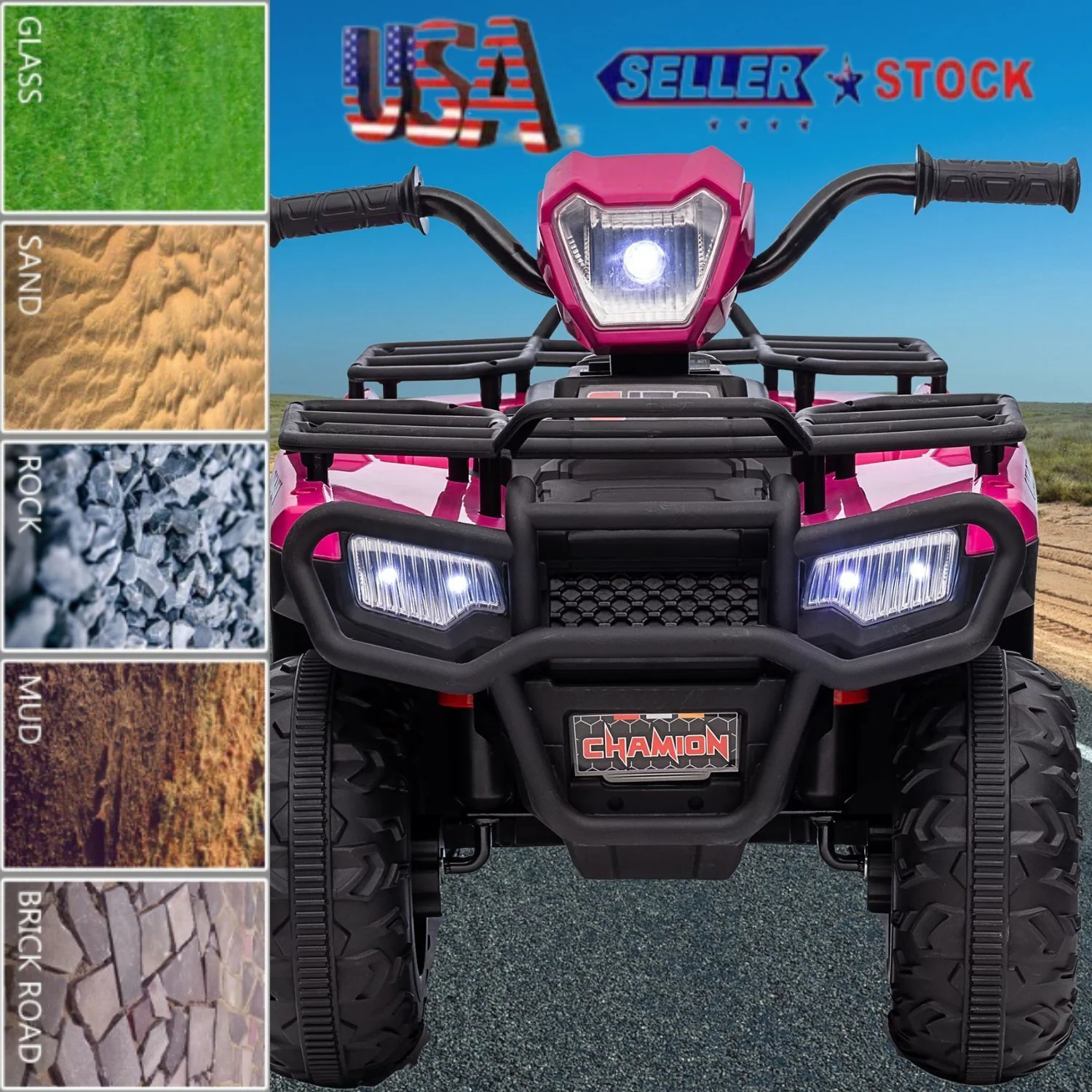 Electric Kids ATV Ride On Car with Music, LED Lights, and USB Charger - 12V 4-Wheeler for Endless Fun! - Image 7