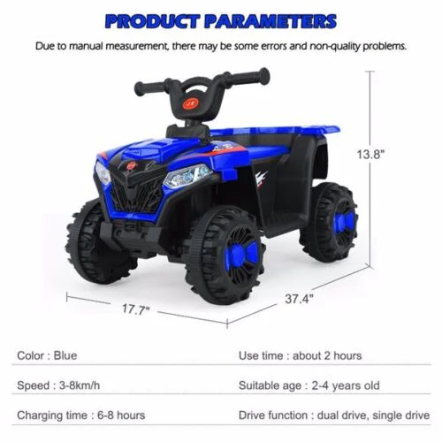 Electric Kids ATV with Forward/Reverse Switch and 4-Wheel Beach Buggy Design