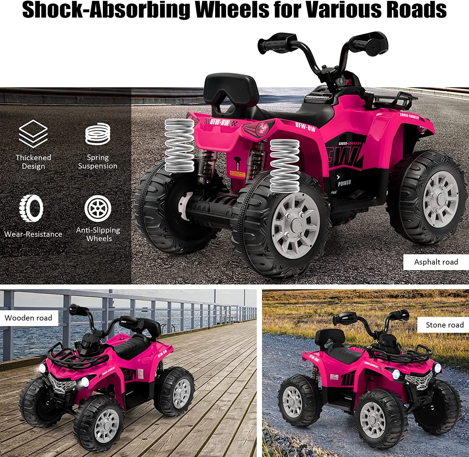 Electric Kids ATV with Music, Headlights, and MP3 Player - Rev Up the Fun! - Image 3