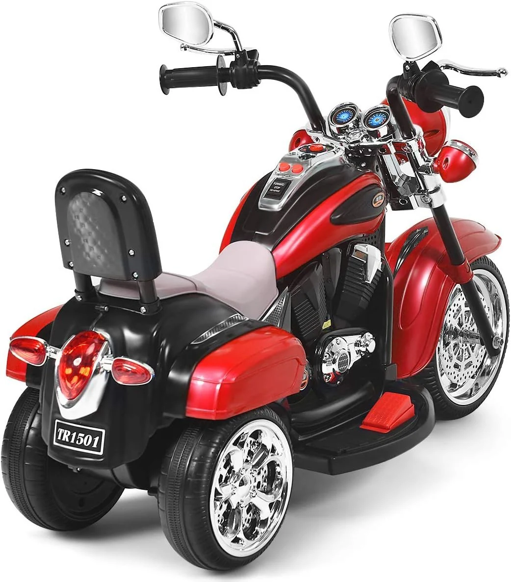 Kids Electric Chopper Motorcycle - 6V Ride-On with Lights, Horn, and 3-Wheel Safety - Image 11