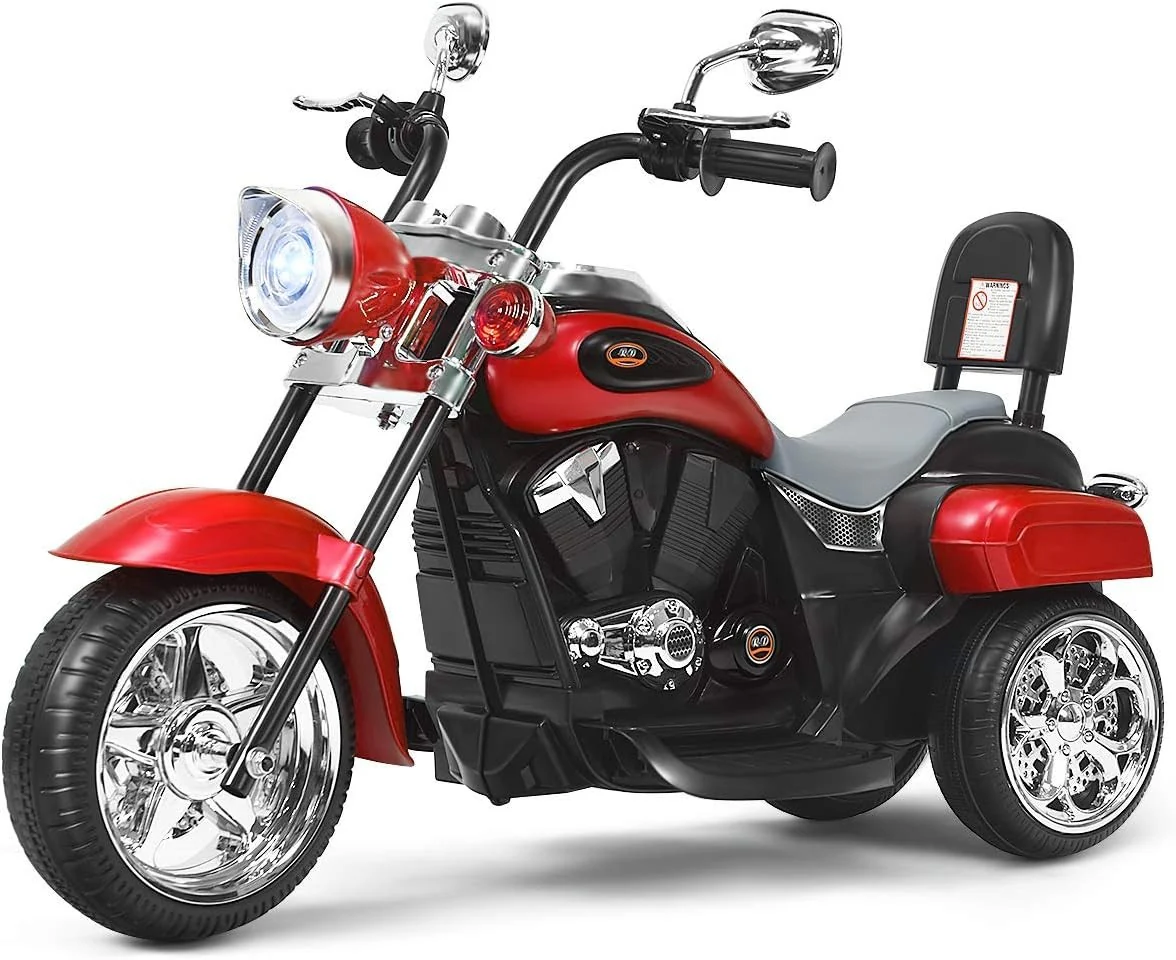 Kids Electric Chopper Motorcycle - 6V Ride-On with Lights, Horn, and 3-Wheel Safety - Image 3