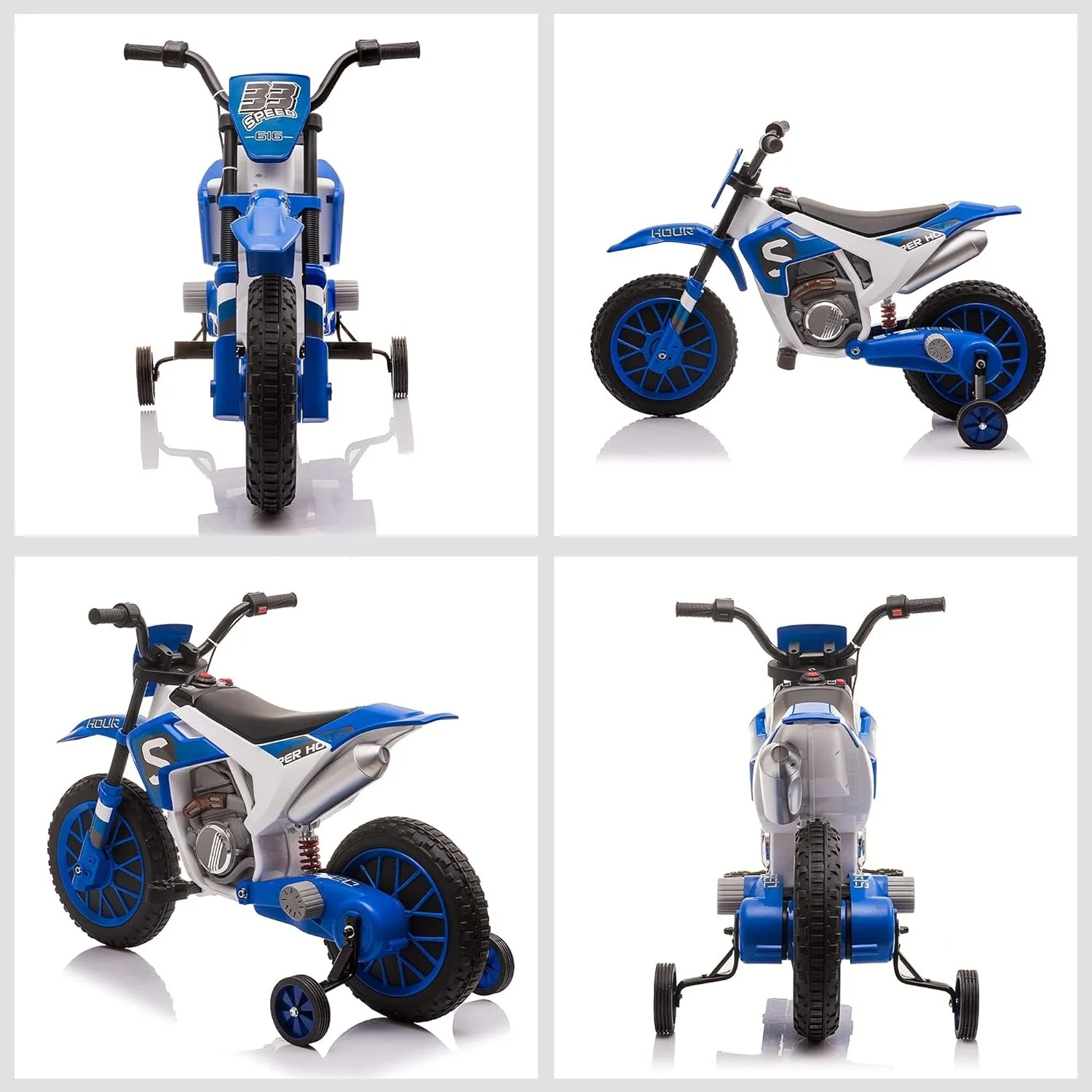 12V Blue Electric Kids Dirt Bike with Dual Shock Suspension and Battery-Powered Ride-On Motorcycle - Image 13