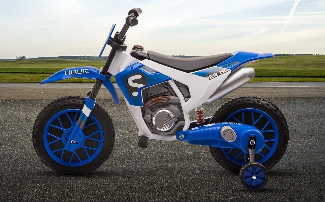 12V Blue Electric Kids Dirt Bike with Dual Shock Suspension and Battery-Powered Ride-On Motorcycle - Image 16