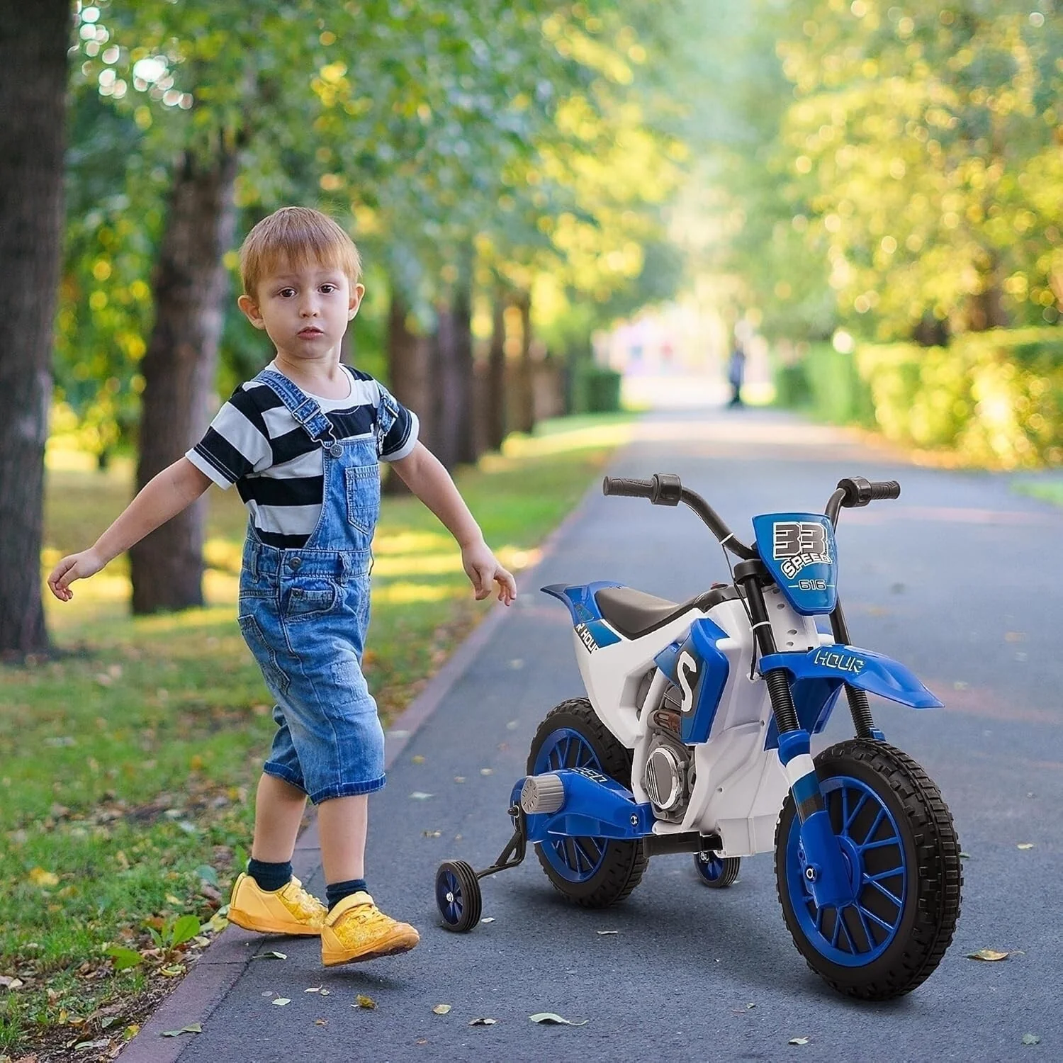 12V Blue Electric Kids Dirt Bike with Dual Shock Suspension and Battery-Powered Ride-On Motorcycle - Image 2