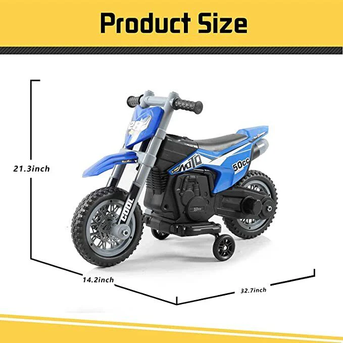 Electric Kids' Off-Road Motorcycle with Training Wheels - Perfect Gift for Little Riders - Image 6