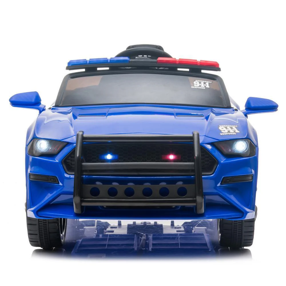 Electric Kids Police SUV Ride-On Toy Car with 2 Speeds and Music - Blue - Image 4