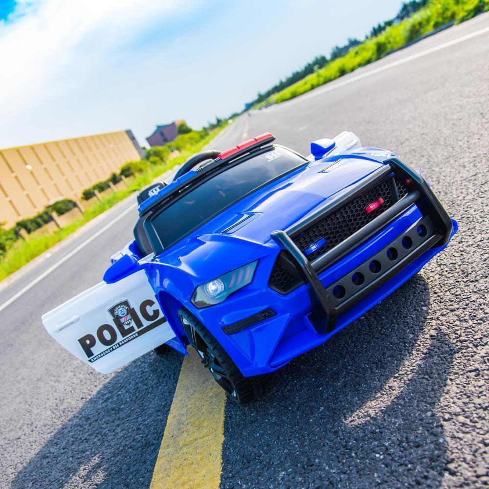 Electric Kids Police SUV Ride-On Toy Car with 2 Speeds and Music - Blue - Image 9