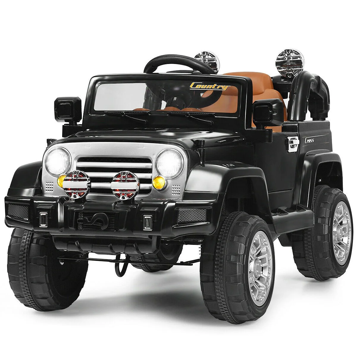 12V Electric Kids Ride-On RC Truck Car with Remote Control Black - Image 2