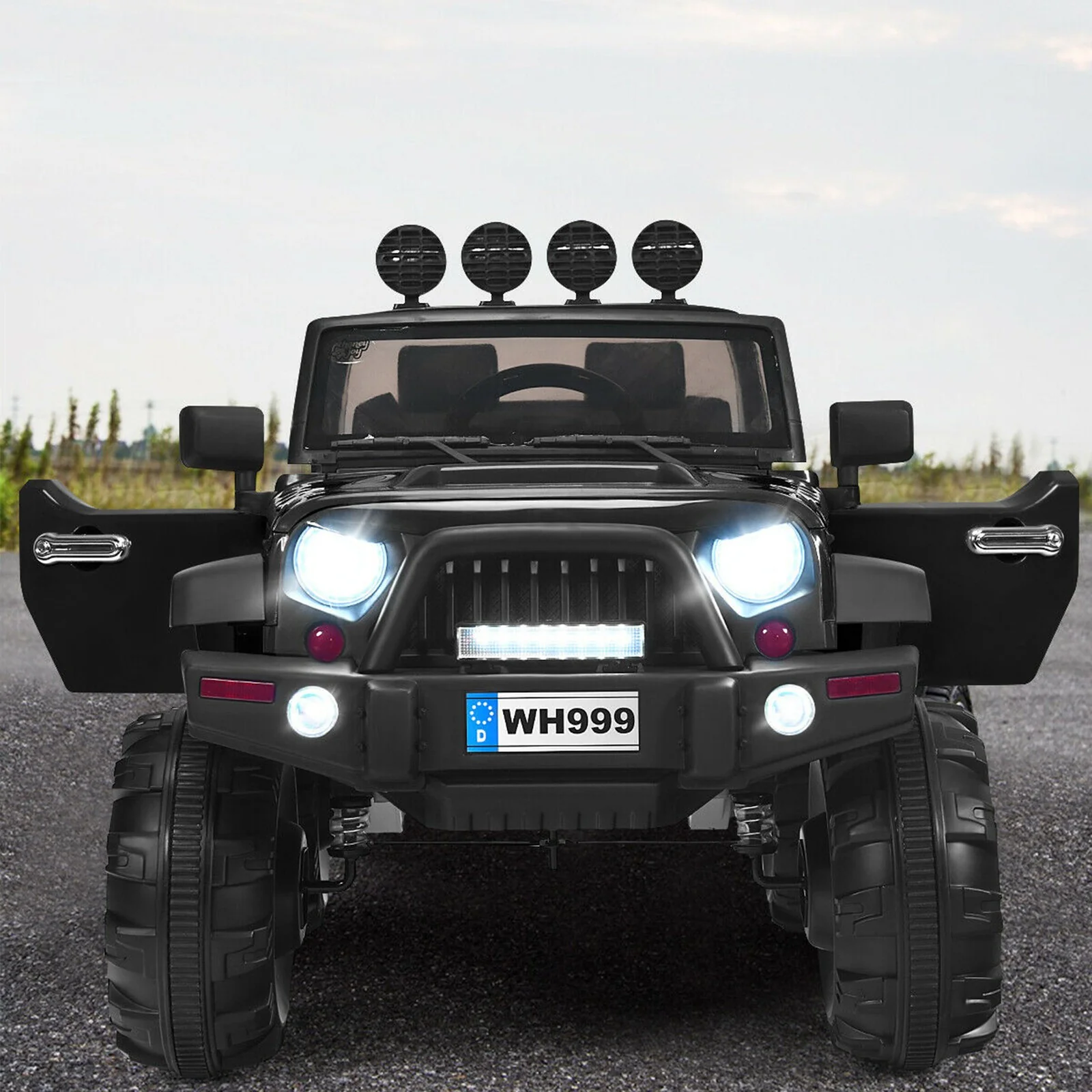 12V Electric Kids Ride-On Truck Car with MP3 and Remote Control Black - Image 3