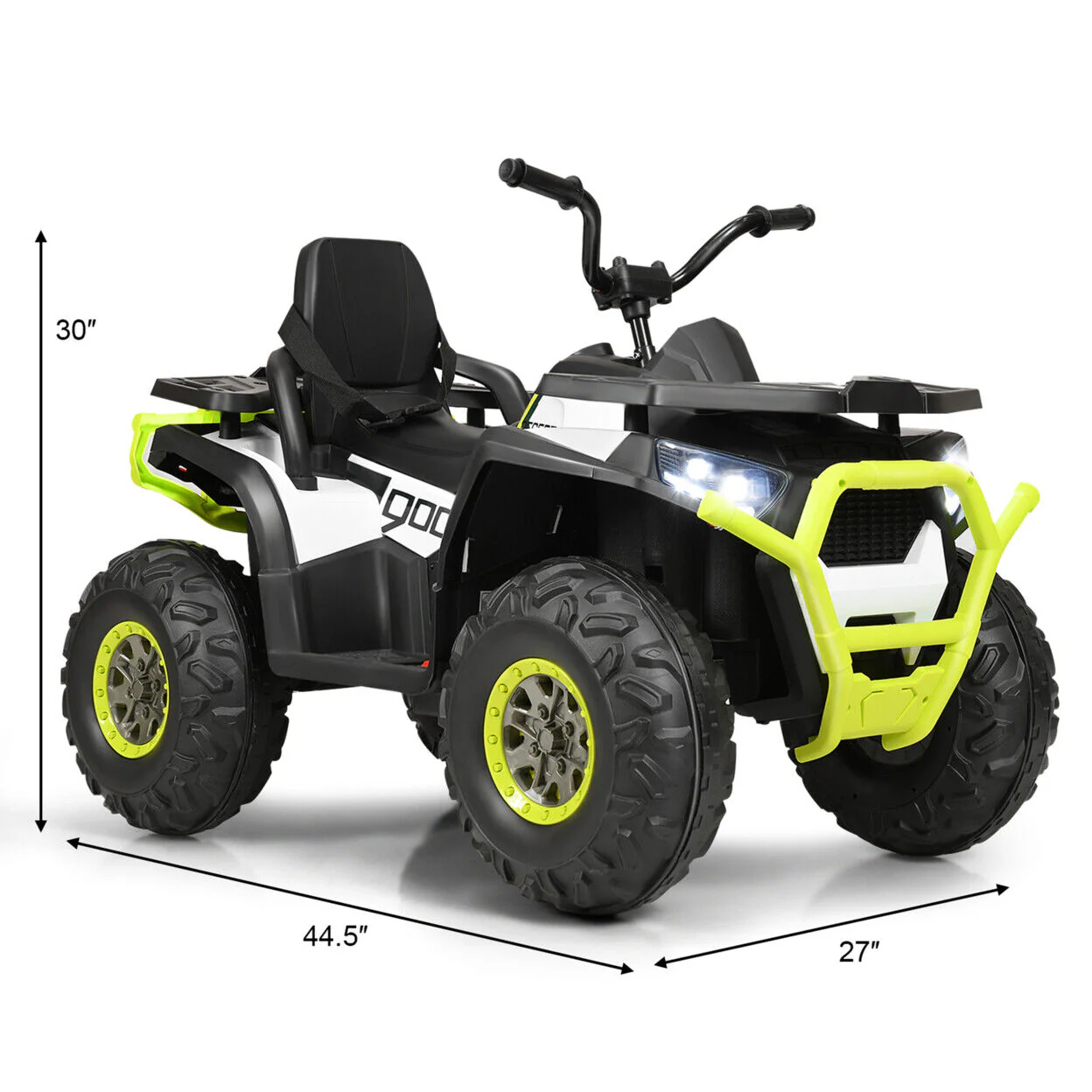 Electric Kids Ride On ATV 4-Wheeler Quad with LED Lights in Black/Red/White - Image 4