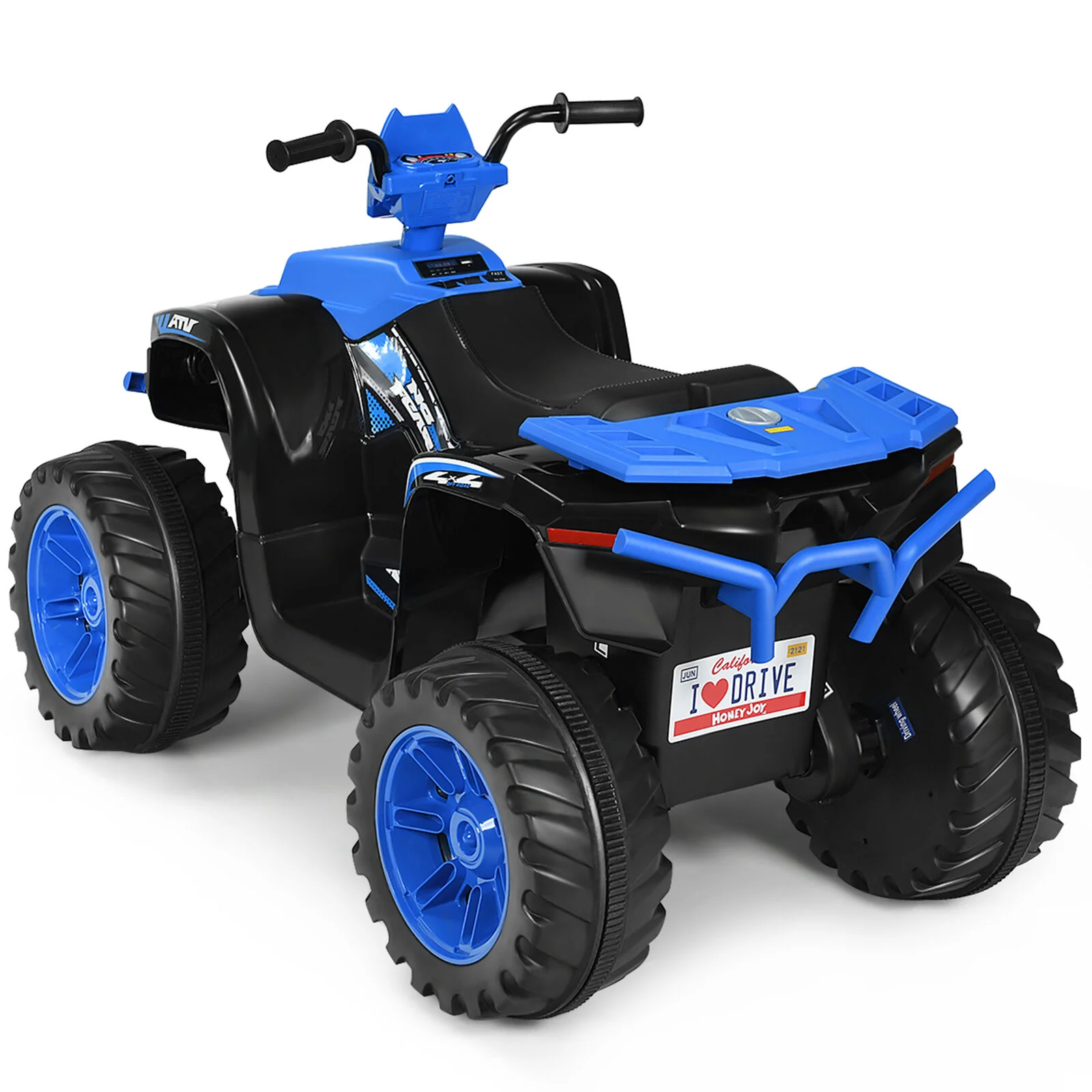 Electric Kids Ride On ATV 4-Wheeler Quad with Music and LED Lights - Navy - Image 6