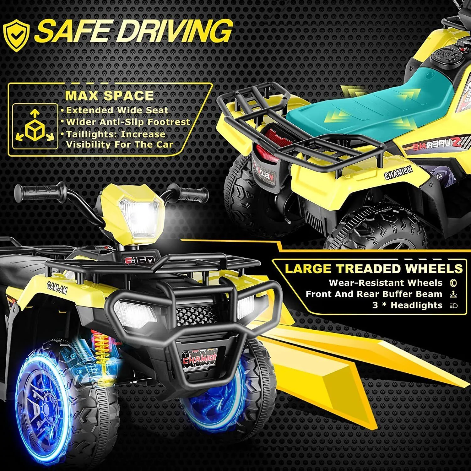Electric Kids Ride On ATV 4-Wheeler Quad with Music and LED Lights - Perfect Gift for Kids! - Image 47