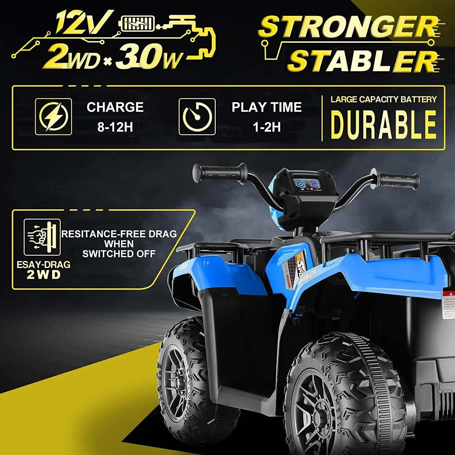 Electric Kids Ride On ATV 4-Wheeler Quad with Music and LED Lights - Perfect Gift for Kids! - Image 56