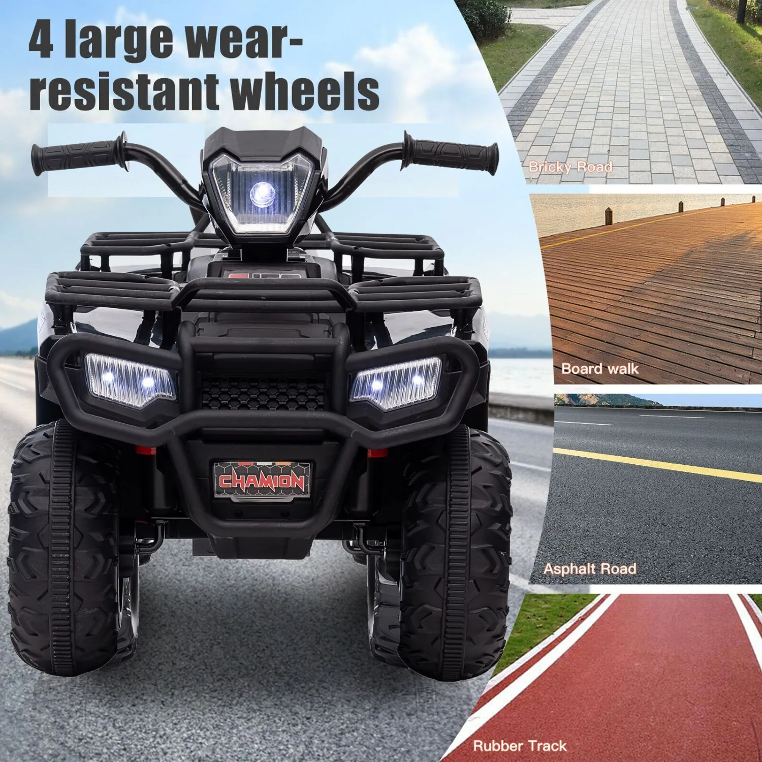 Electric Kids Ride On ATV 4-Wheeler Quad with Music, LED Lights, and USB for Ages 3-8 - Image 10