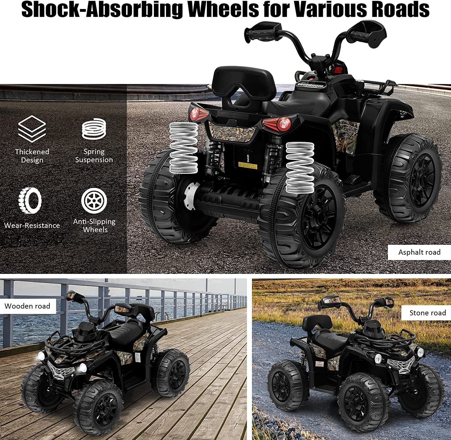 Electric Kids Ride on Beach ATV Truck with Music and Lights - 12V Rechargeable Toy - Image 5