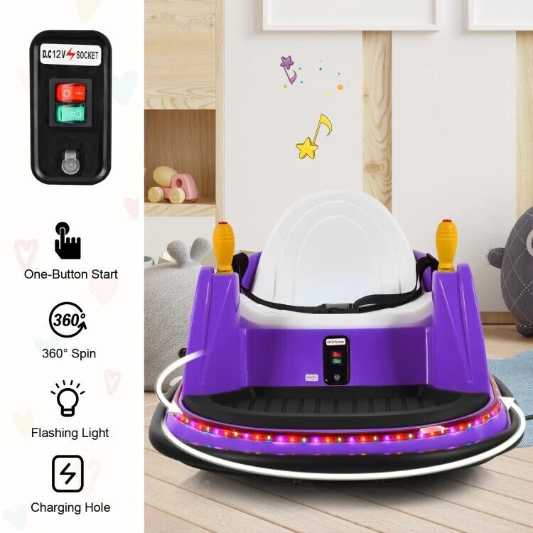 Electric Kids Ride On Bumper Car with Flashing Lights and Remote Control - Perfect Toddler Toy Gift - Image 6