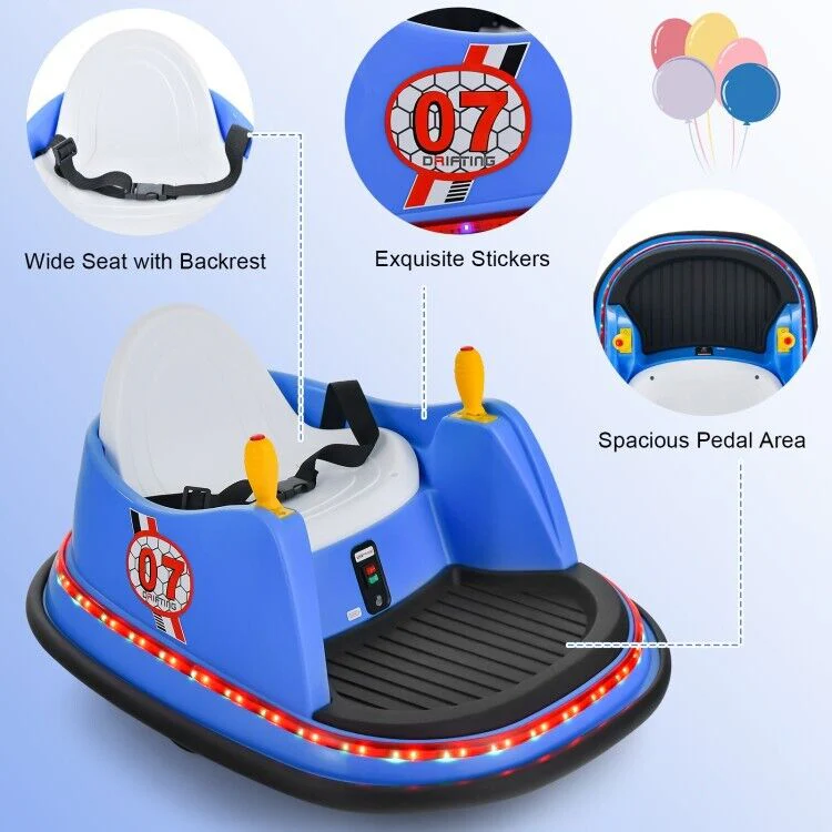 Electric Kids Ride-On Bumper Car with Flashing Lights - Perfect Toddler Toy Gift - Image 4