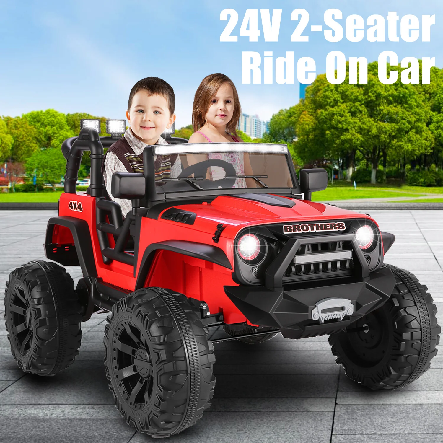 Kids Electric Ride-On Jeep 12V/24V Power Wheels with Music and Remote Control - Image 10