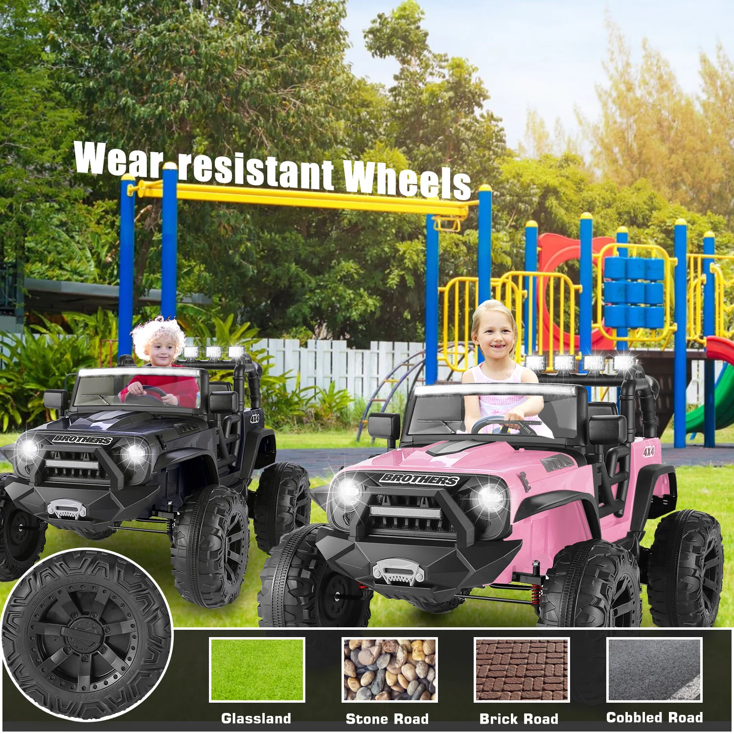 Kids Electric Ride-On Jeep 12V/24V Power Wheels with Music and Remote Control - Image 28