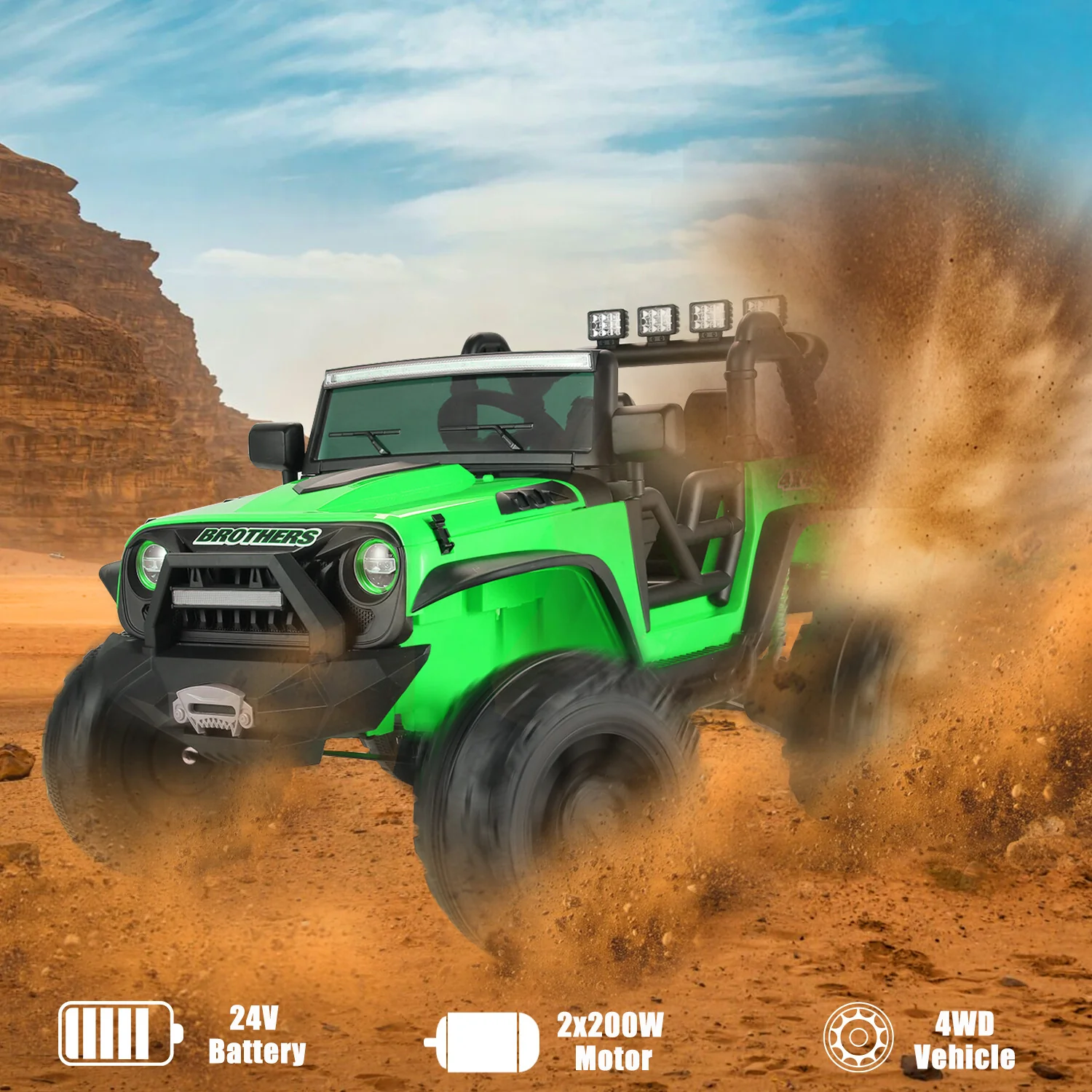 Electric Kids Ride-On Jeep Car with 12V/24V Power Wheels, Music, and Remote Control - Image 37