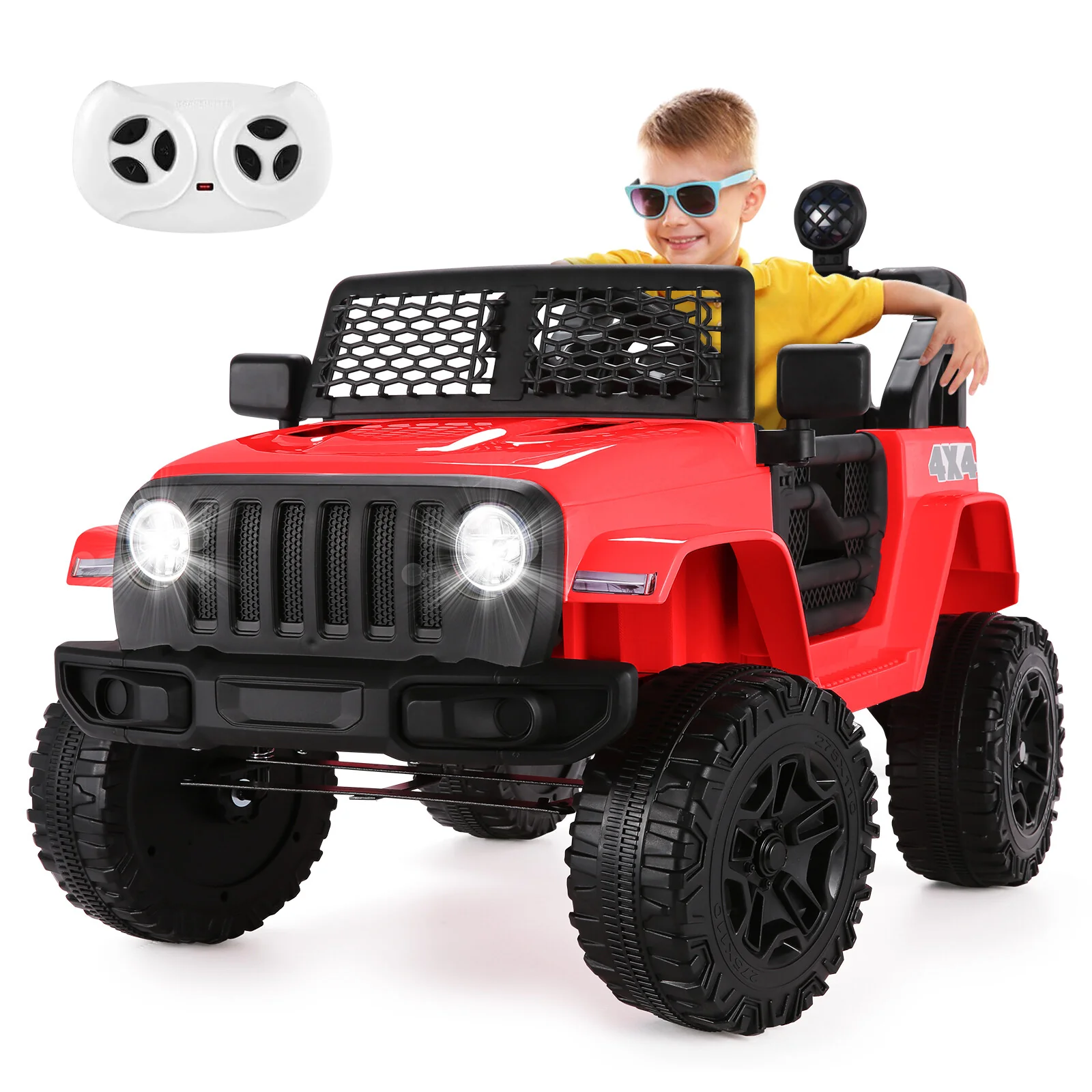 Electric Kids Ride-On Jeep Car with Power Wheels, 12V/24V, Music, and Remote Control