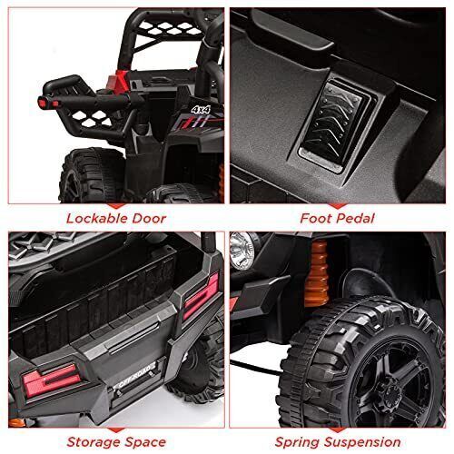 Electric Kids Ride-On Car Truck Toy with 3 Speeds, MP3 Player, LED Lights, and Remote Control - Perfect Xmas Gift! - Image 3