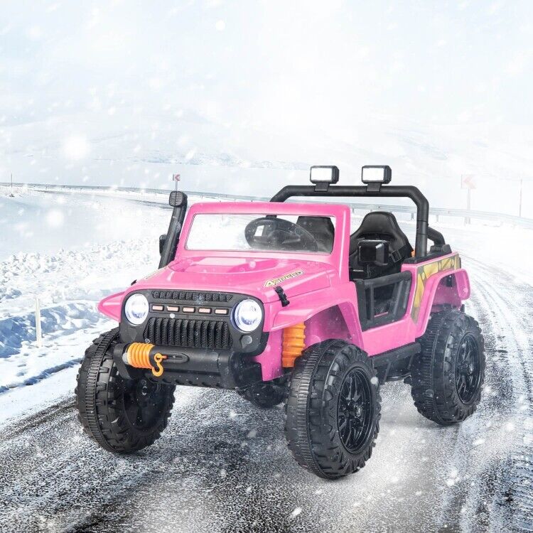 Electric Kids Ride On Car Truck Toy with Parent Remote Control and LED Lights - Pink - Image 6