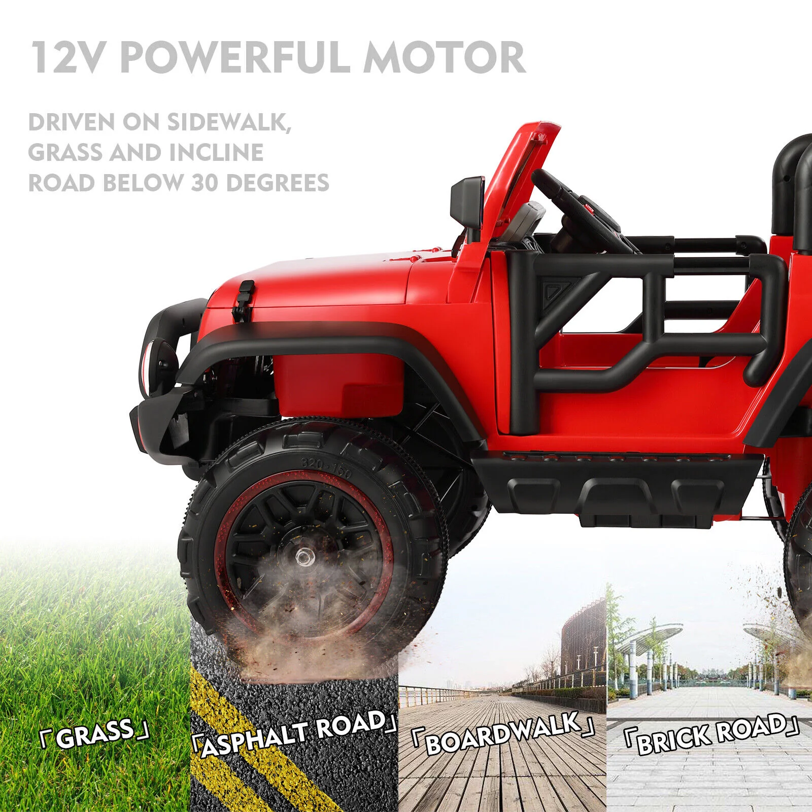 Electric Kids Ride-On Car Truck with MP3, LED Lights, Remote Control - 3 Speeds and Cover Included - Image 5