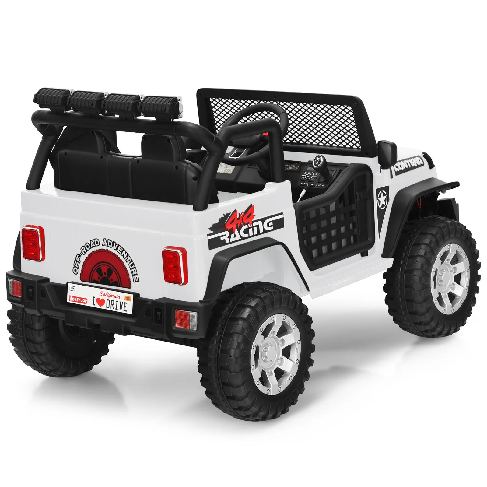 Electric Kids Ride On Car Truck with MP3 Player and Remote Control - White - Image 10