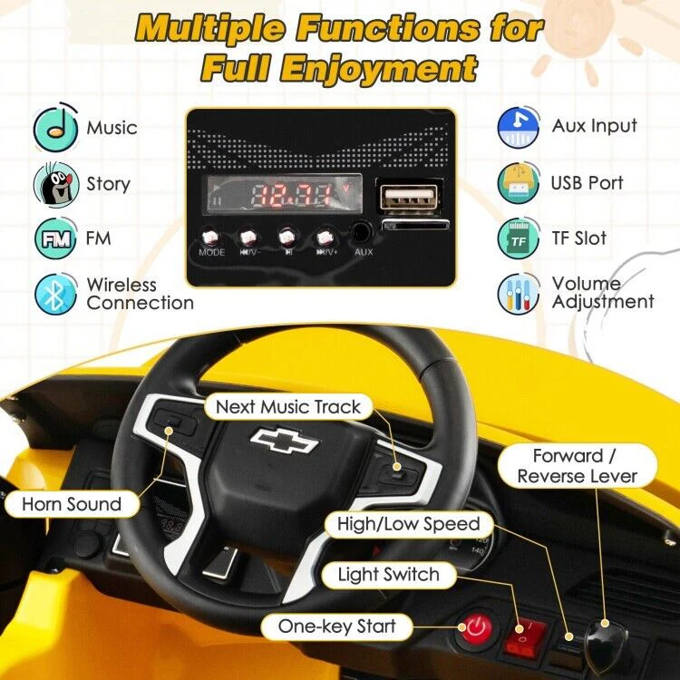 Electric Kids Ride-On Car with 3 Speeds, All-Terrain Wheels, and 2.4G Remote Control - 12V - Image 8