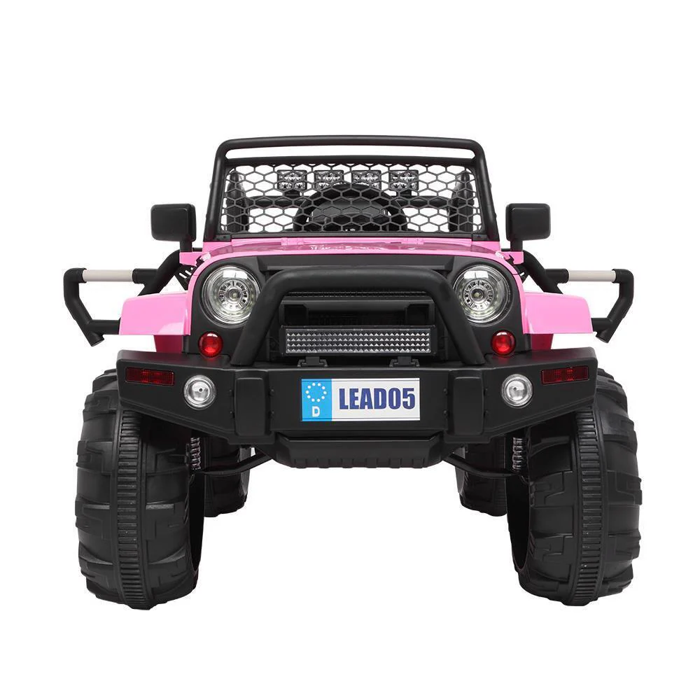 Electric Kids Ride-On Car with Remote Control and LED Music - Pink - Image 4