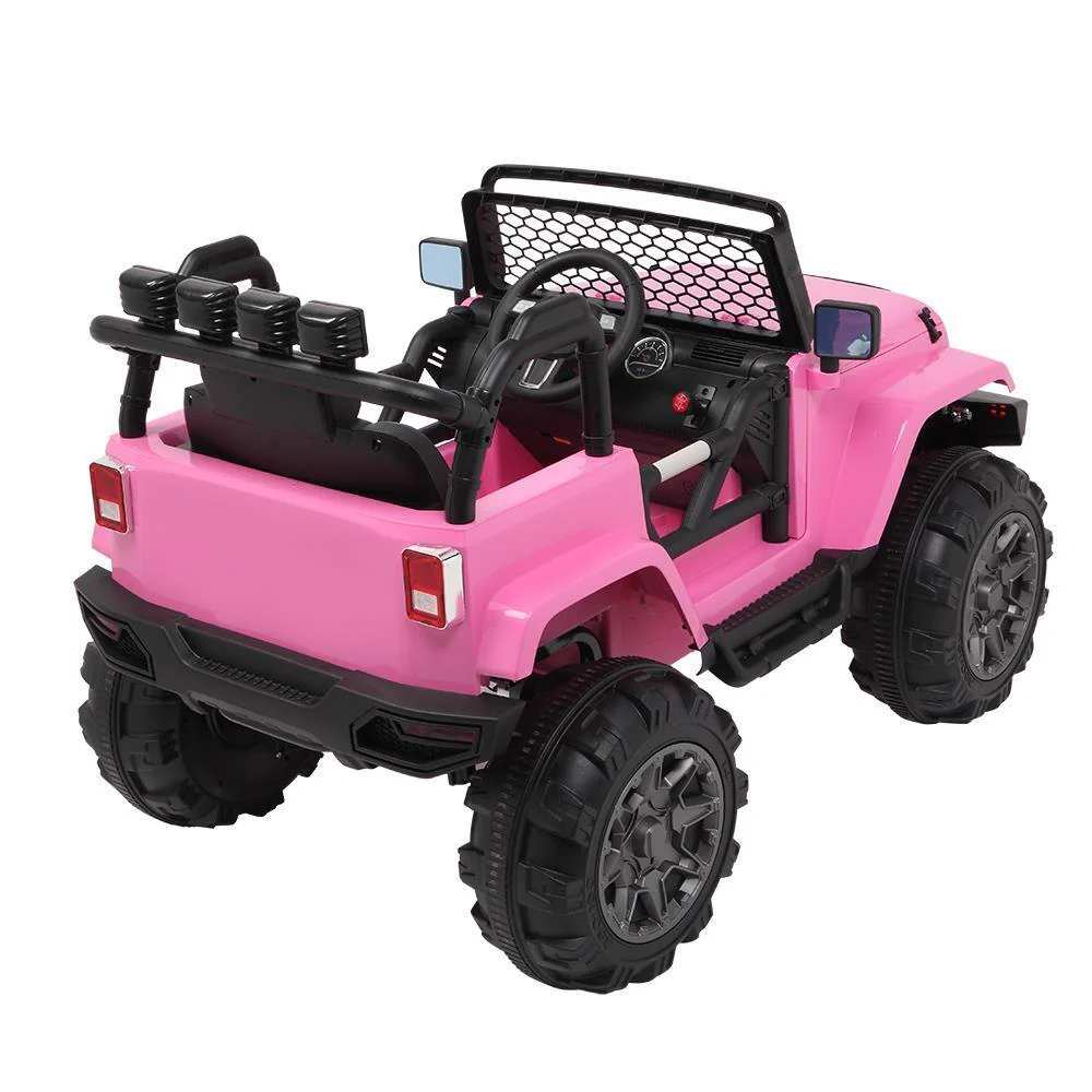 Electric Kids Ride-On Car with Remote Control and LED Music - Pink - Image 7