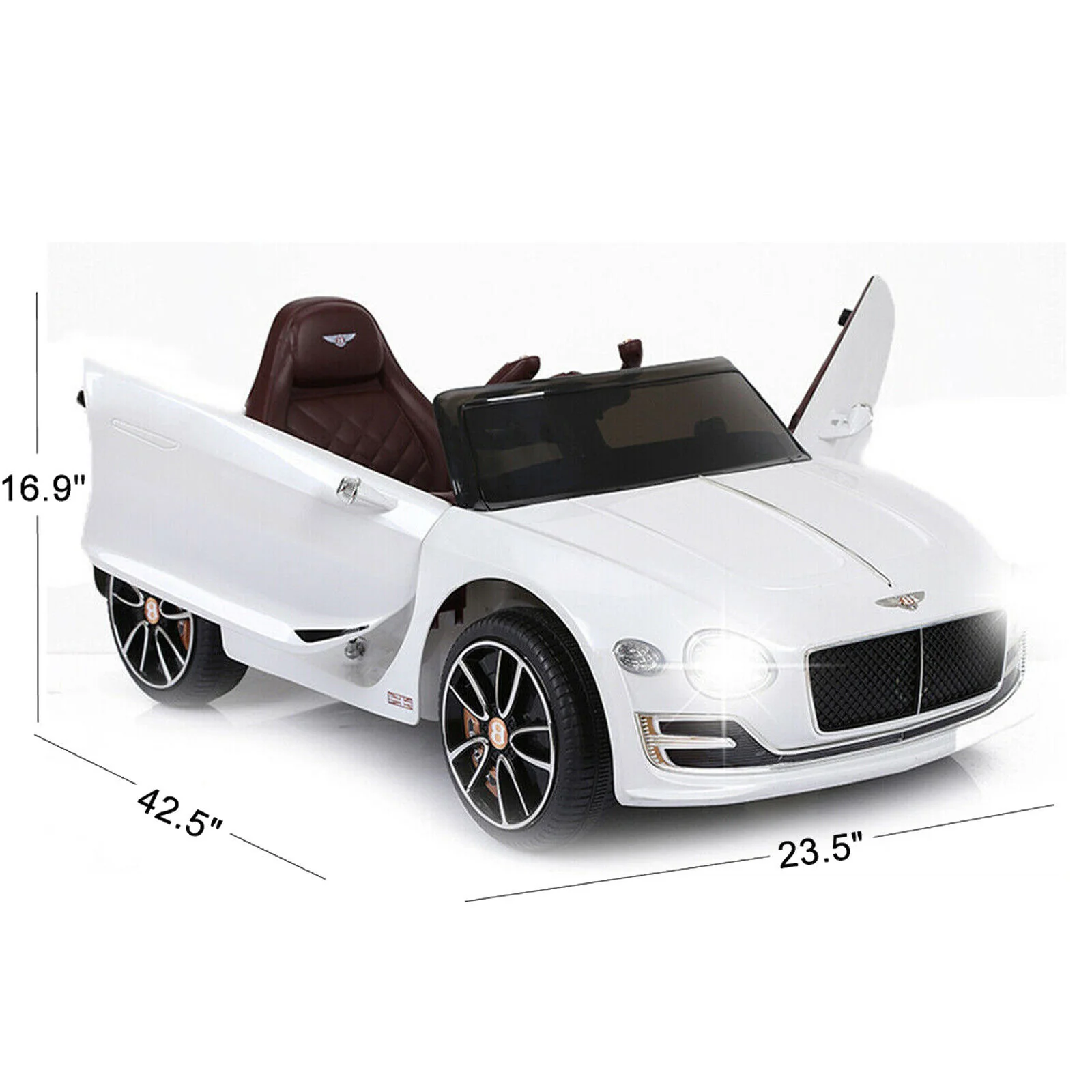 Electric Kids Ride-On Car with Remote Control, LED Lights, MP3 Player, and Bentley-Inspired Design - 12V - Image 11