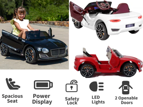 Electric Kids Ride-On Car with Scissor Doors and Safety Belts - Perfect Gift for Children (12V) - Image 2