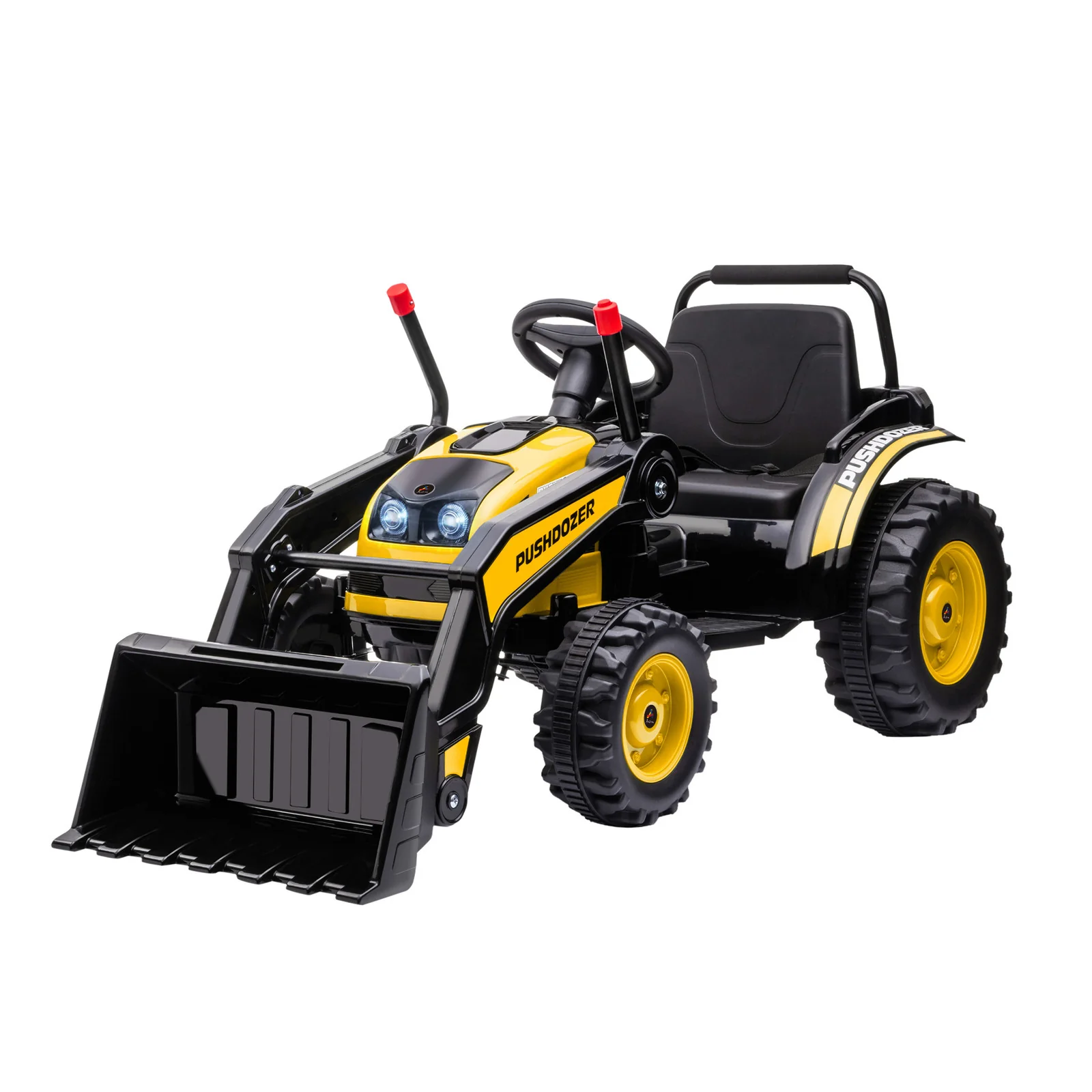 Rechargeable Electric Ride-On Kids' Construction Excavator Tractor Toy Yellow - Image 12
