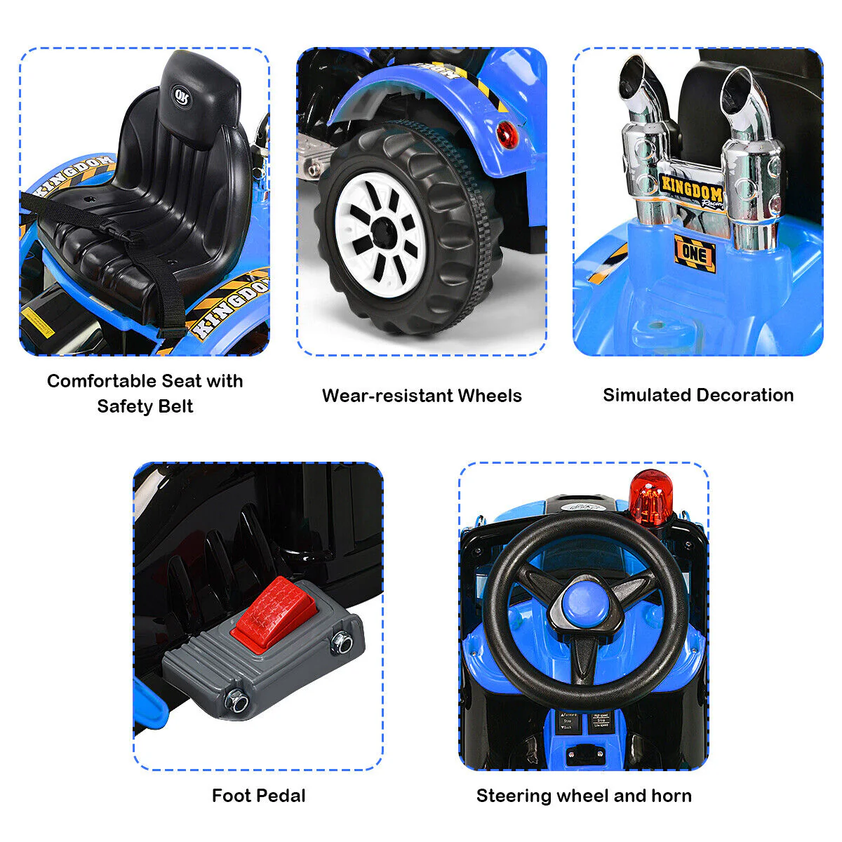 Electric Kids Ride-On Excavator Truck in Blue - Perfect for Toddlers! - Image 6